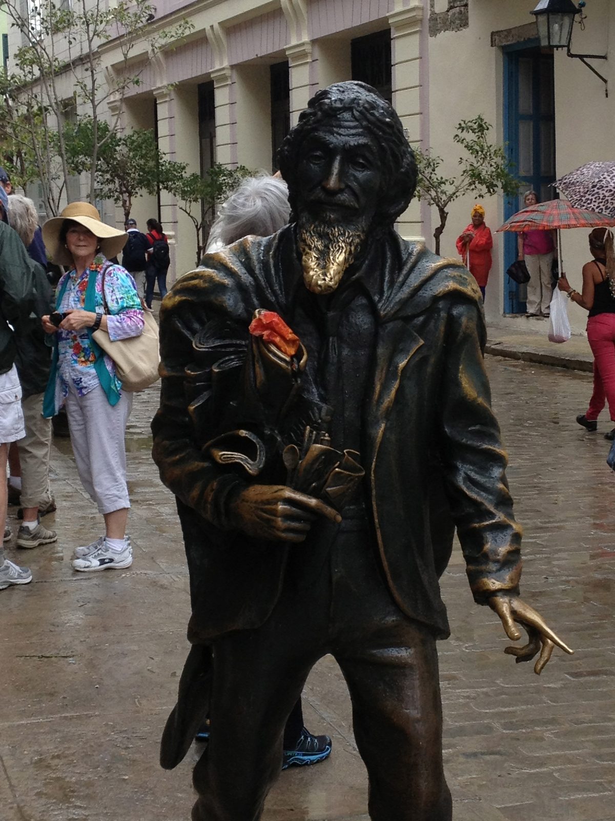 One of the many street sculptures.  This was a fellow who frequented the area, and for some...
